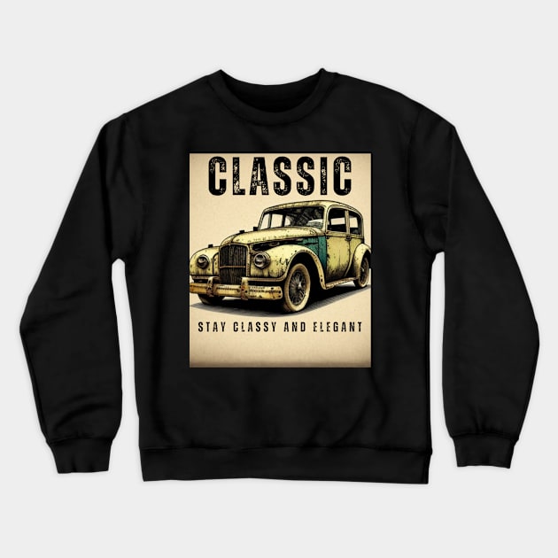 Classic car Crewneck Sweatshirt by Lilly Roses 